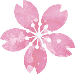 あしらい　アイコン　飾り　さくら　桜　水彩　花　春　お花見　イラスト素材