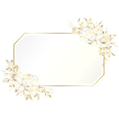 Gold white elegant flower frame