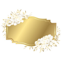 Gold white elegant flower frame