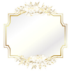 Gold white elegant flower frame