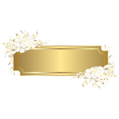 Gold white elegant flower frame