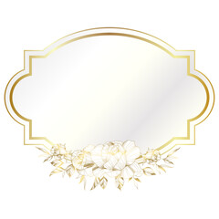 Gold white elegant flower frame