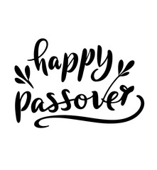Happy Passover calligraphy hand written black dark colour. Passover Celebration Joyous Wishes . Jewish holiday that celebrates the freedom of the Jewish people 