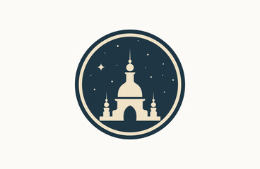 Premium luxury ramadan mosque logo template