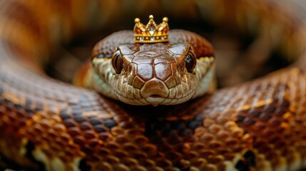 Fototapeta premium snake with a crown on its head.