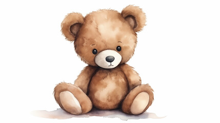 Hand drawn cartoon cute teddy bear illustration
