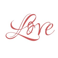 Love text on white background
