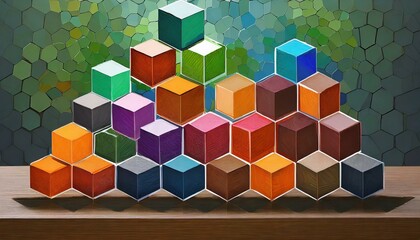 abstract colorful cubes background, cube, 3d, square, block, color, illustration, box