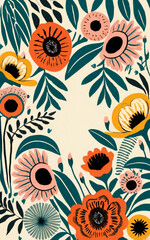 Fototapeta na wymiar Illustrated pattern with flowers