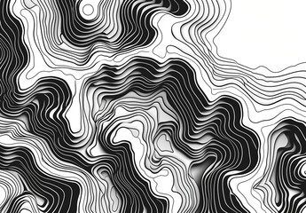 Black And White Horizontal Grunge Wavy Pattern For Design And Background