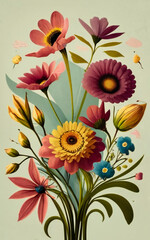 a card of a bouquet of flowers