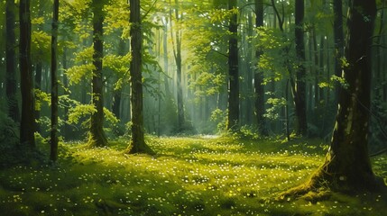 Naklejka premium spring forest illustration.