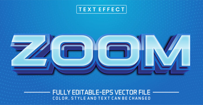 Zoom blue font Text effect editable