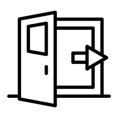 Exit Door Line Icon