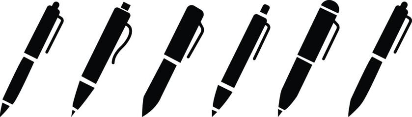 Edit pen Icon set. Design with Editable Stroke. Copywriting Related Vector, pen logo silhouette vector design template premium, sign up icon. Business concept note edit pictogram. Ball pen glyph icon.