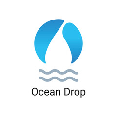 The water drop icon logo features a crisp cool water shape