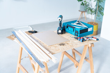 工具が置いてある作業台