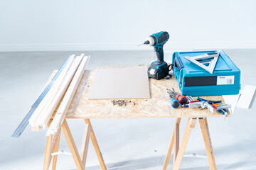工具が置いてある作業台