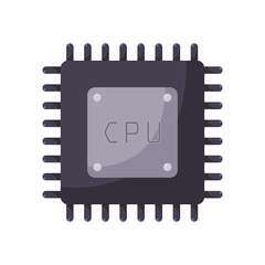 CPU central processing unit microchip technology vector illustration graphic