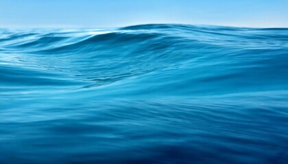Waves of the open sea under the blue sky. horizon