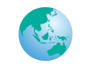 東南アジアを中心とした地球のイラスト