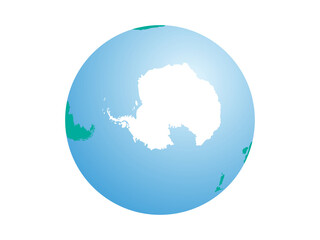 南極大陸を中心とした地球のイラスト