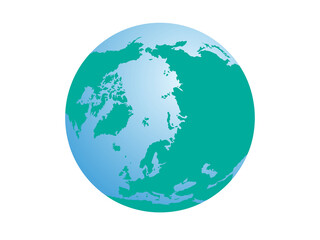北極圏を中心とした地球のイラスト