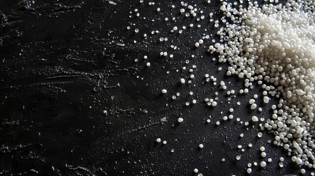 white particles on a black background.