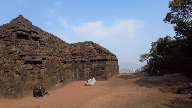 29 Jan 2024, Mahabaleshwar, India, Krishnabai Temple, Mahabaleshwar, Krishnabai Temple in Mahabaleshwar is a temple built in 1888, dedicated to Lord Shiva, Overlooking the picturesque Krishna Valley.