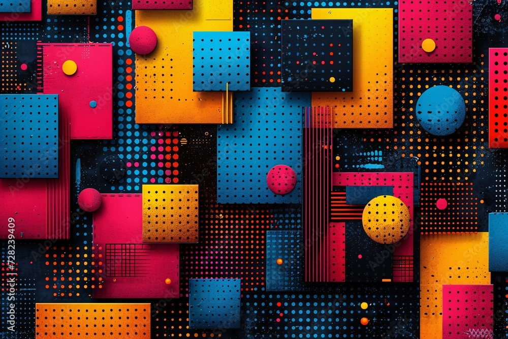 Poster colorful cubes a vibrant display of 3d art generative ai