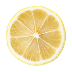 Half of lemon isolated on a transparent background. Close-up.