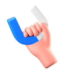 Hand Gesture Hold Magnet Education 3D