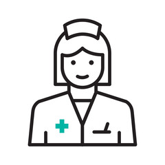 nurse icon. High quality design element. Editable linear style stroke. Vector icon