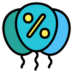 balloons filled outline icon
