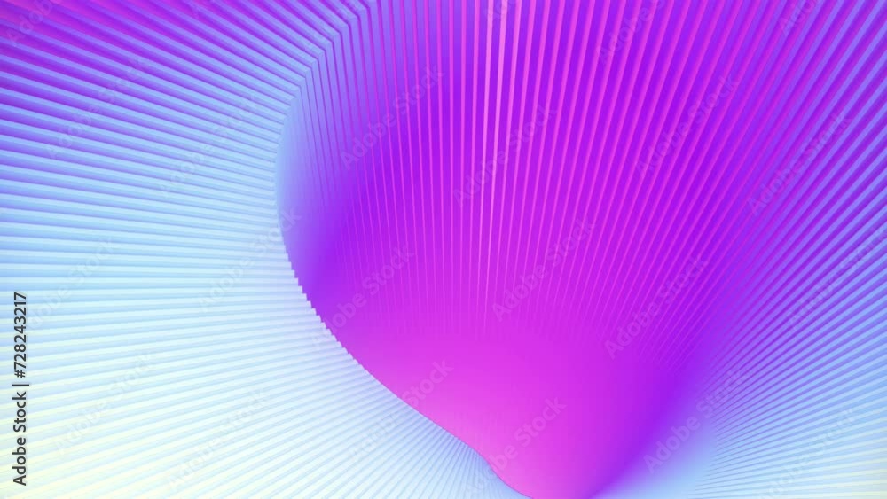 Poster Colorful design with wave pattern seamless loop animation. 3d rendering 4K