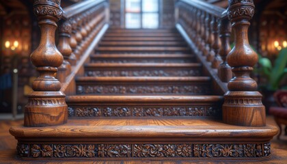 Fototapeta premium Stairway to Success A Monthly Event Celebration Generative AI