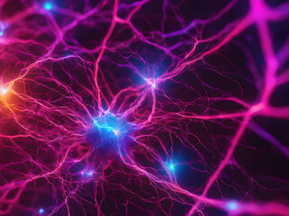 Fototapeta premium Neon Lights Painting the Astral Spectrum