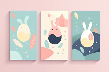 Happy Easter background, Easter eggs scene, Easter bunny ears with easter eggs, Easter poster background template with Easter eggs in the nest, Easter party concept.
