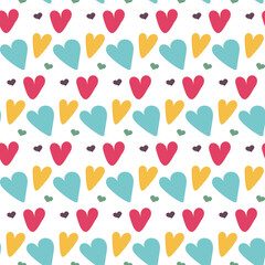Colorful love pattern with white background.