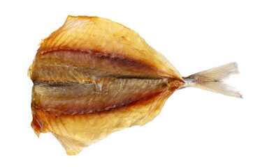 Dried horse mackerel fish isolated on white background