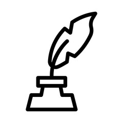 quill line icon illustration vector graphic. Simple element illustration vector graphic, suitable for app, websites, and presentations isolated on white background