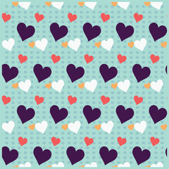 Colorful love pattern with blue background.