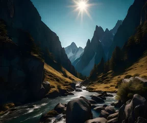 Foto auf Acrylglas Antireflex Annapurna sunrise in the mountains