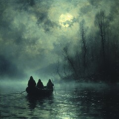 Moonlit Night on the Water A Celebration of the Full Moon Generative AI