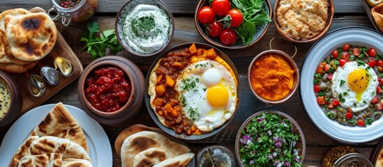 Delicious Turkish Breakfast: A Mouthwatering Feast in the Turkish Kitchen - obrazy, fototapety, plakaty