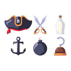 Pirate Set Element Illustration Design