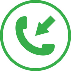 Accept phone symbol sign. Green phone icon. Answer sign vector. - obrazy, fototapety, plakaty