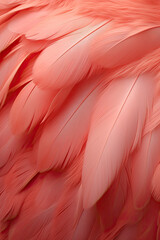close up of pink flamingo feather. 