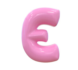 E Letter Pink 3D