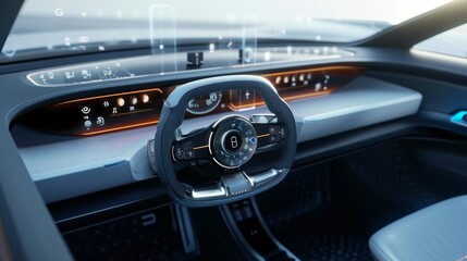 The camera zooms in on the climate control sensor located on the dashboard that measures interior...